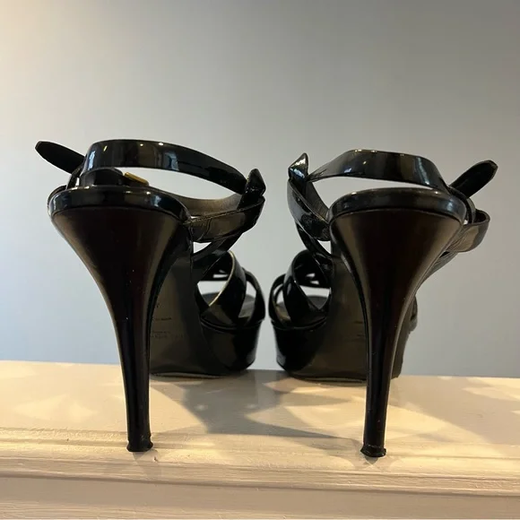 Yves Saint Laurent Black Patent Tribute Sandals - Picture 5 of 8
